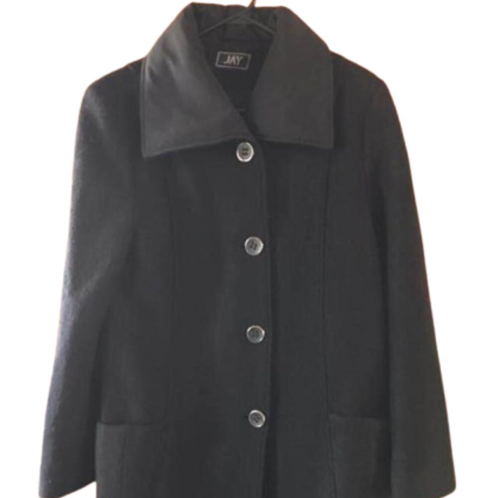 Jay Woolen Coat SZ 16 Black